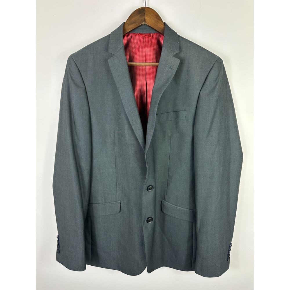 Billy London Suit Jacket Mens Size 38L Gray Blazer‎ Two Button Office Career